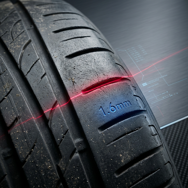 Worn Tyre at Legal Limit